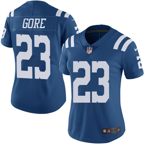 Women's Limited Frank Gore Nike Jersey Royal Blue - #23 Rush NFL Indianapolis Colts